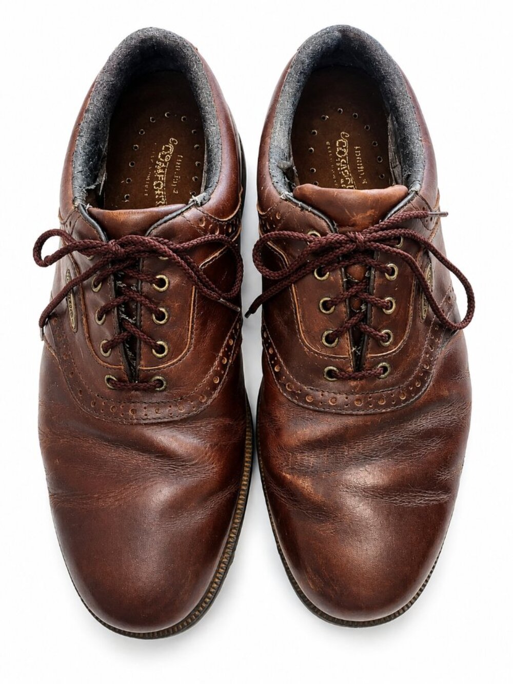 FootJoy eComfort Brown Leather Golf Shoes Mens 10 Wide 57745